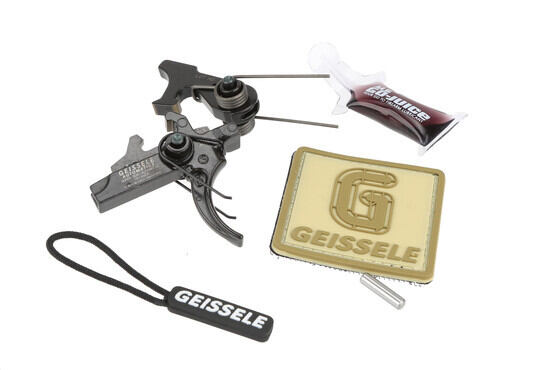 Geissele Automatics Super Semi-Automatic SSA Two Stage ar-15 Trigger comes with morale patch, lubricant, and trigger pin